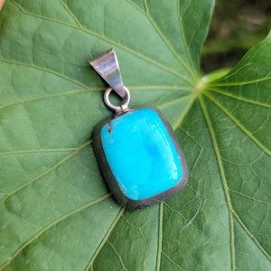 Absolutely gorgeous vibrant blue pyrite inclusion turquoise 925 sterling silver